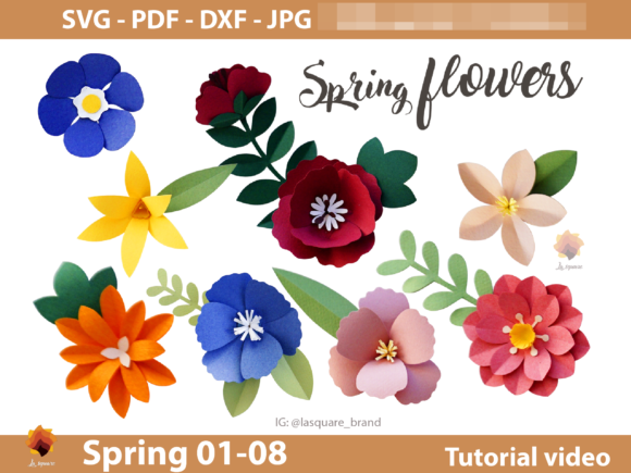 08 Spring Paper Flowers Templates: A 3D SVG Review for Sellers