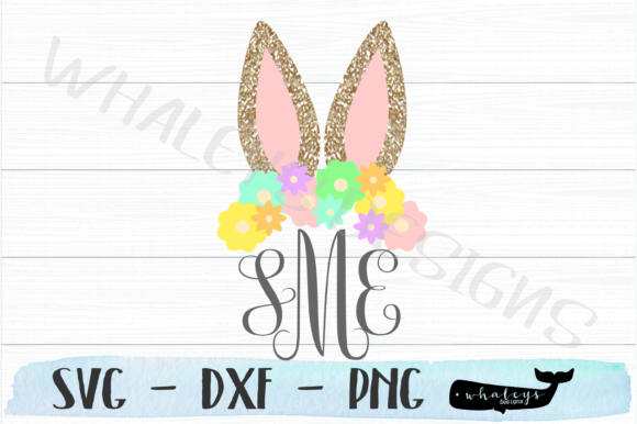 Bunny Ears W Flowers Monogram - Easter Review