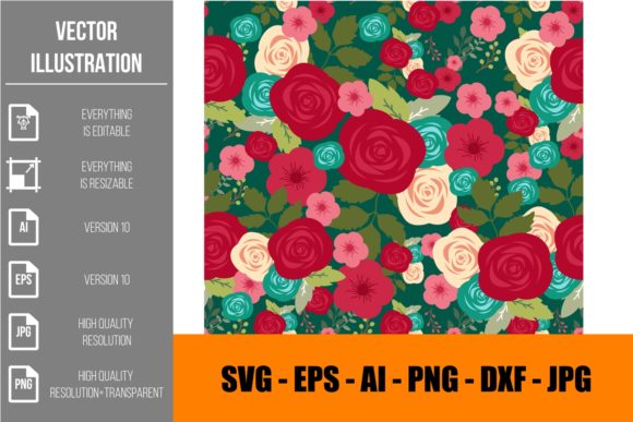 Flowers Seamless Pattern Background Graphics and Illustrations Review