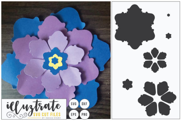 Layered Flower Cutting File - Paper Cut for 3D SVG and Paper Flowers