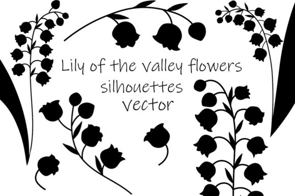 Lilies of the Valley Flowers Silhouettes Graphics and Illustrations