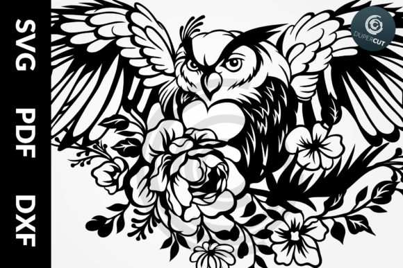 Owl with Flowers Graphics and Illustrations Review