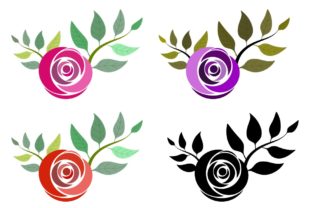 Set of Stylized Roses Elements Graphics and Illustrations Review
