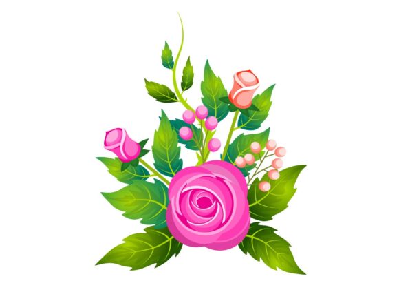 Set of Stylized Roses Illustrations: Graphics for Digital Sellers
