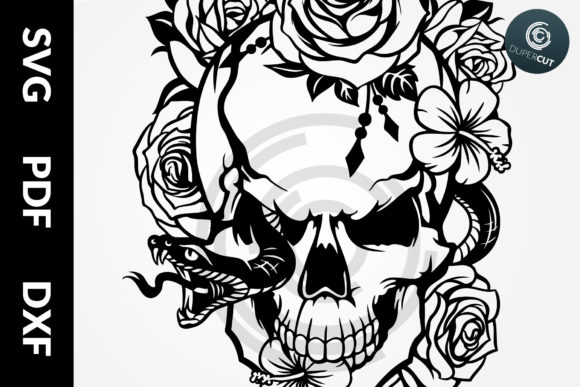 Skull with Roses Graphics and Illustrations Review