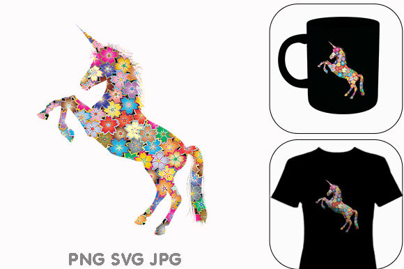 Unicorn Flowers Flora Magical Animal Graphics Freebies Review